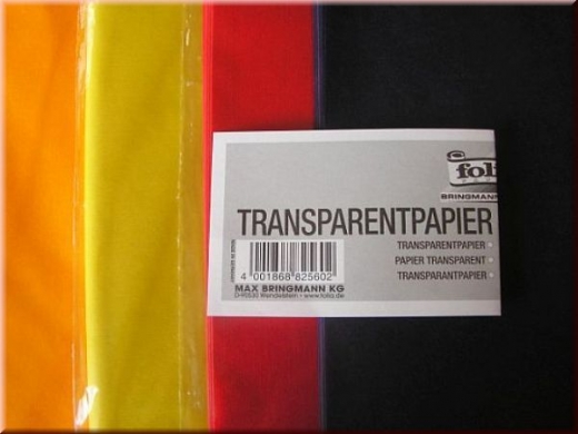 Transparentpapier gefalzt 40g - 70 x 100cm · Einzelfarben