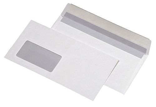 1000 Stück · Briefumschläge DIN lang, mit Fenster, selbstklebend