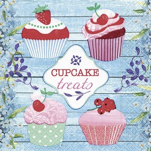 Servietten Design Cupcake treats · 33 x 33 cm · 20 Stück