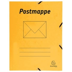 Exacompta Sammelmappe Postmappe - A4, 425 g/qm, Gummizug, 3 Klappen, gelb